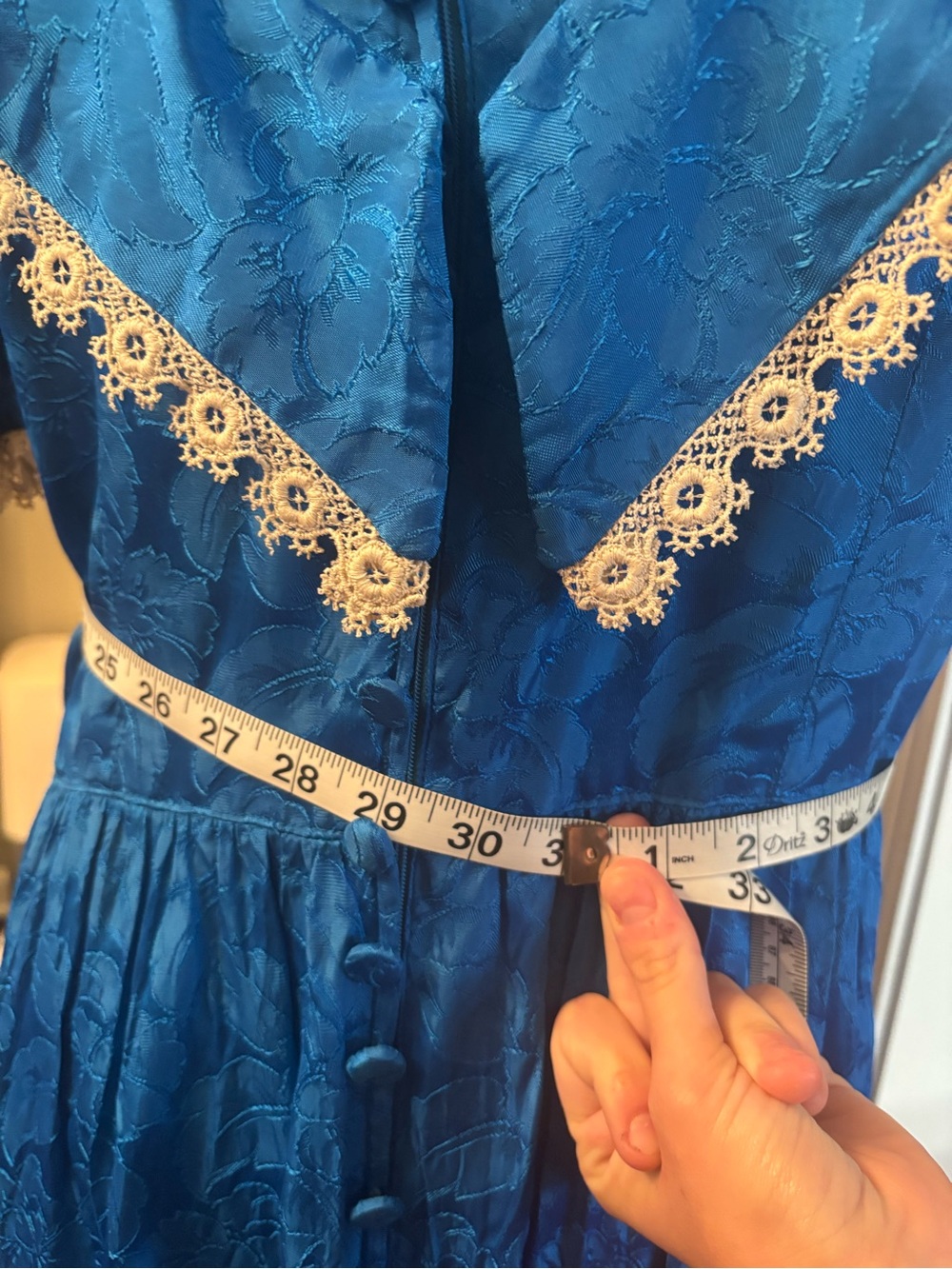 Vintage Handmade Royal Blue Gown - Picture 11 of 12